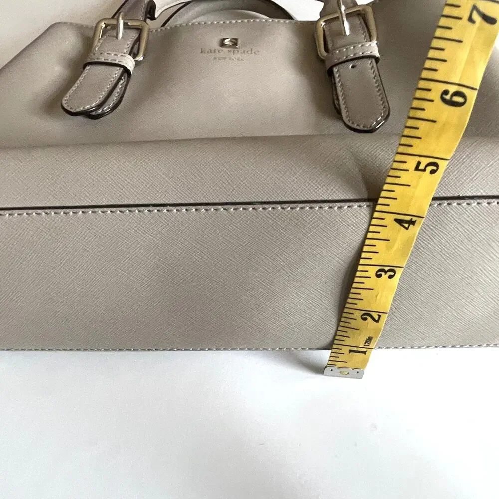 Kate Spade Gray Leather Satchel Crossbody Bag Cove Street Provence *FLAW